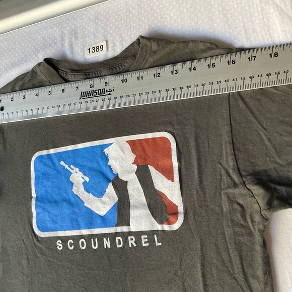 Graphic Lab Tees Men’s Short Sleeve T-shirt size M, Gray, Scoundrel - Picture 2 of 7